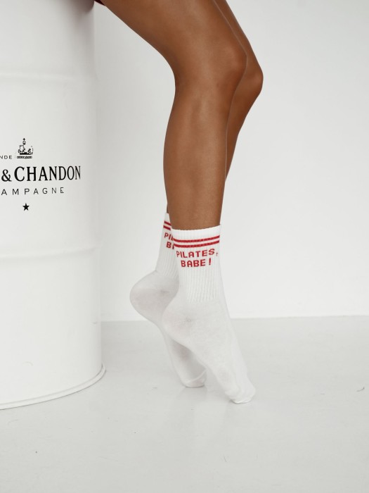 Women's PILATES, BABE! pattern socks 0200.189