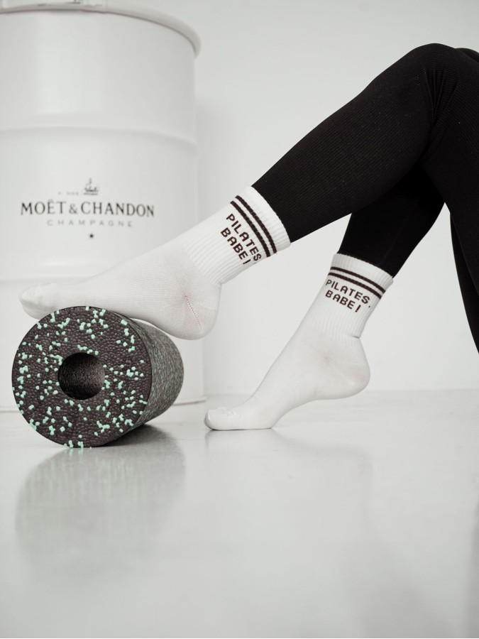 Women's PILATES, BABE! pattern socks 0200.189