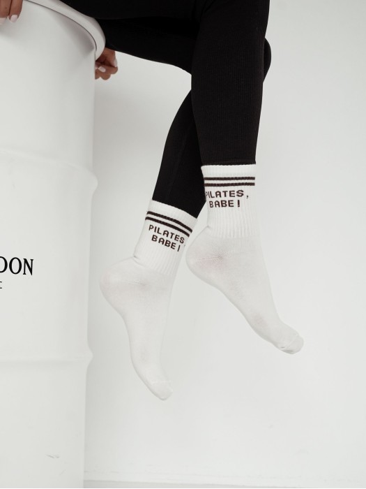 Women's PILATES, BABE! pattern socks 0200.189