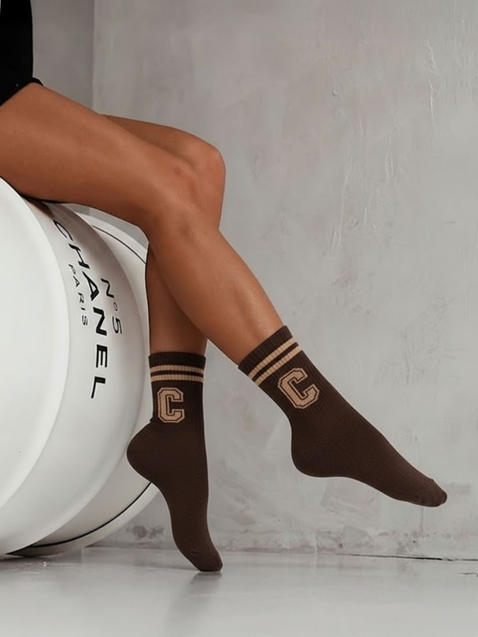 Women's 'Letter C with stripes' pattern socks...