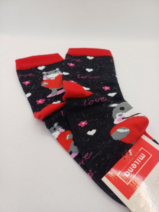 Kids' Hippo with heart pattern socks 1184.056 SALE
