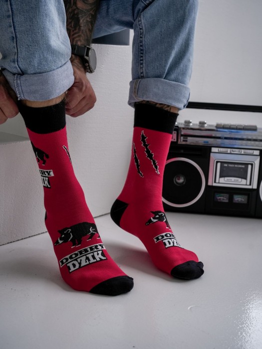 Men's Good Wild Boar pattern socks 0125.127