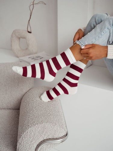Women's wide stripes pattern socks 0200.194 2