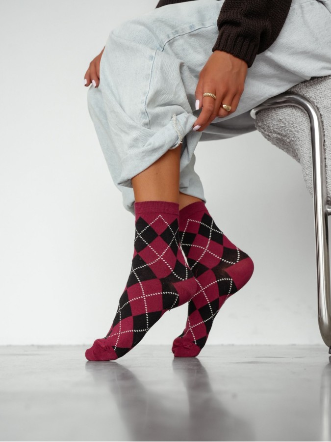Women's Diamond Vintage pattern socks 0200.195