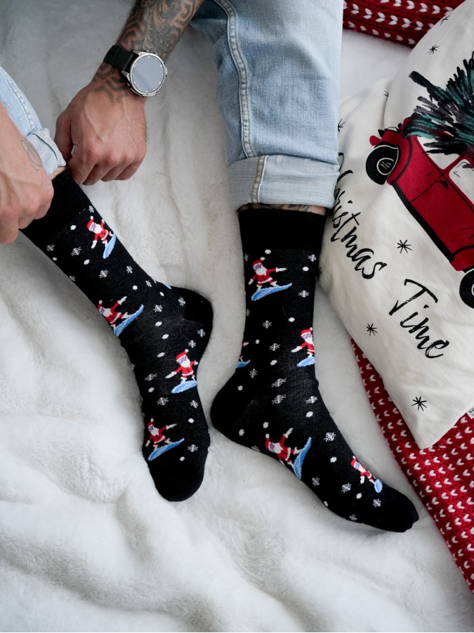 Men's Christmas 'Santa Claus on a snowboard'...