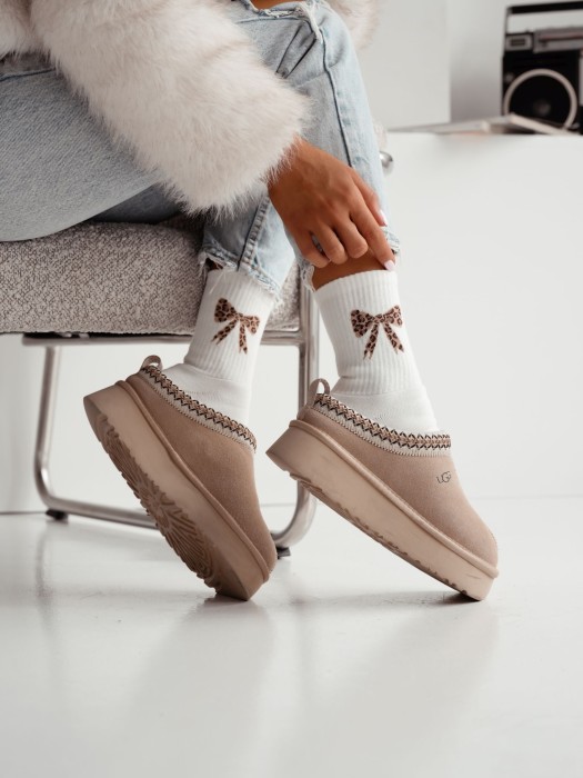 Women's Terry Non-Pressure Thick Socks (Mottled bow) 0118.014