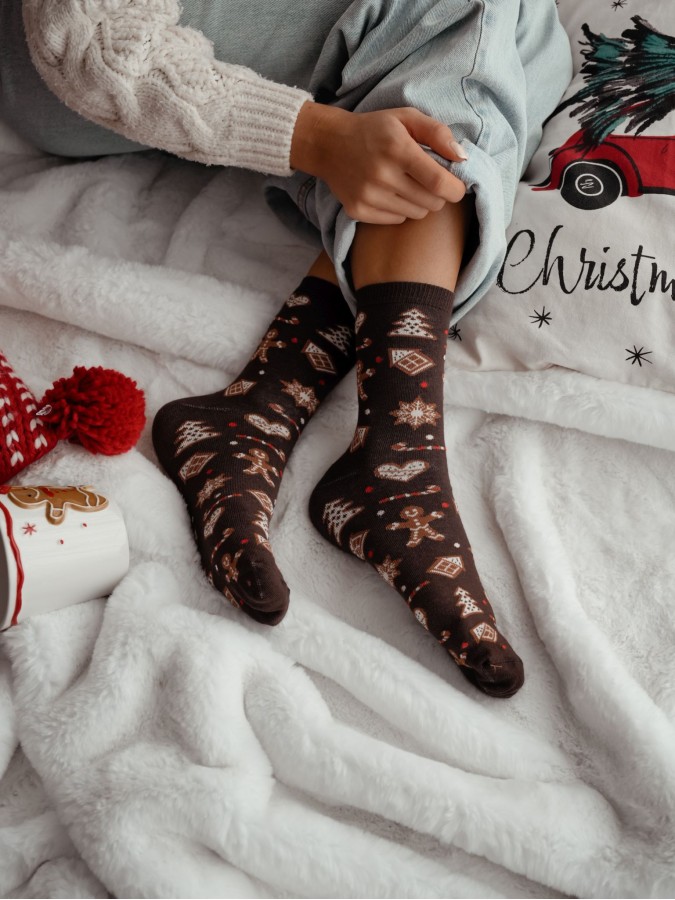 Women's Christmas Gingerbread pattern socks...