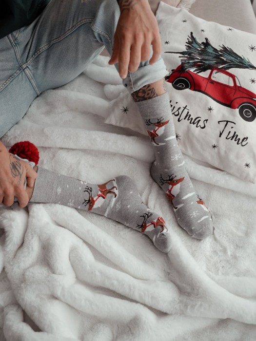 Men's Christmas 'Reindeer with harness' pattern socks  1290.035