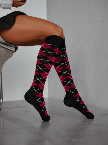 Women's Diamond pattern knee socks 0248.006