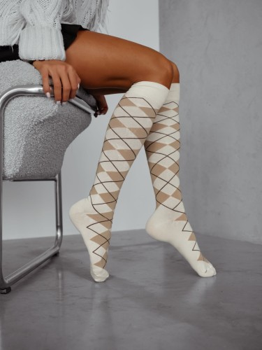 Women's Diamond pattern knee socks 0248.006 2