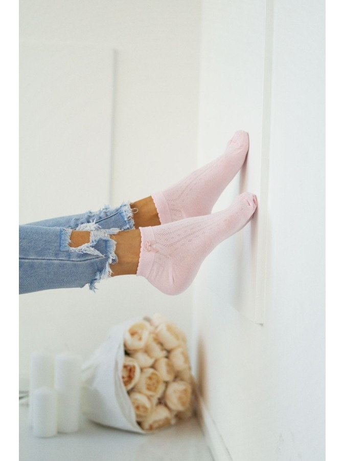 Women's low ankle socks with a little bow 0859