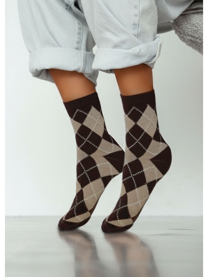 Children's socks with diamond pattern Vintage...