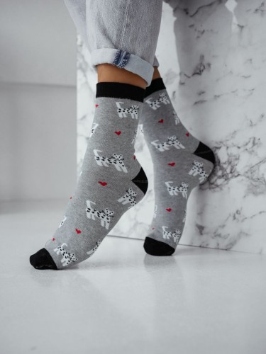 Women's socks Small cats and hearts 0200.196