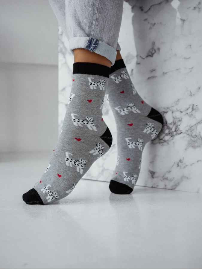 Women's socks Small cats and hearts 0200.196