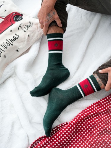 Men's Christmas socks with Christmas tree stripes 1290.040 2