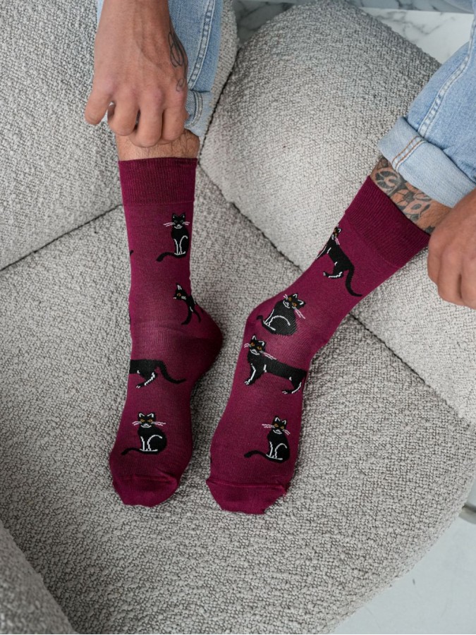 Men's Cats pattern socks 0125.034