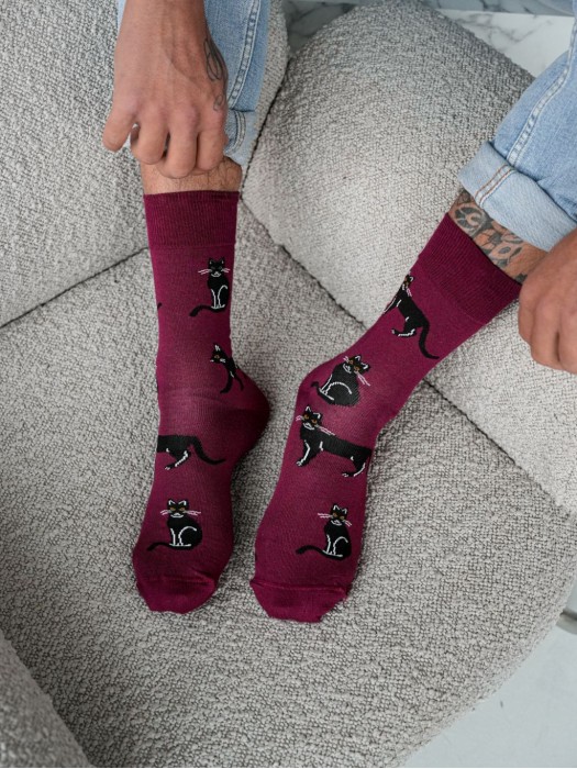 Men's Cats pattern socks 0125.034