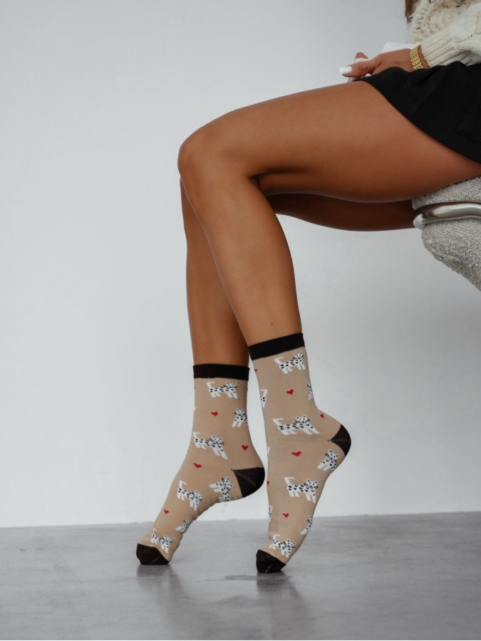Women's socks Small cats and hearts 0200.196