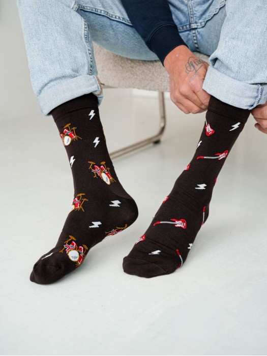 Men's Guitars & Drums pattern socks 0125.080