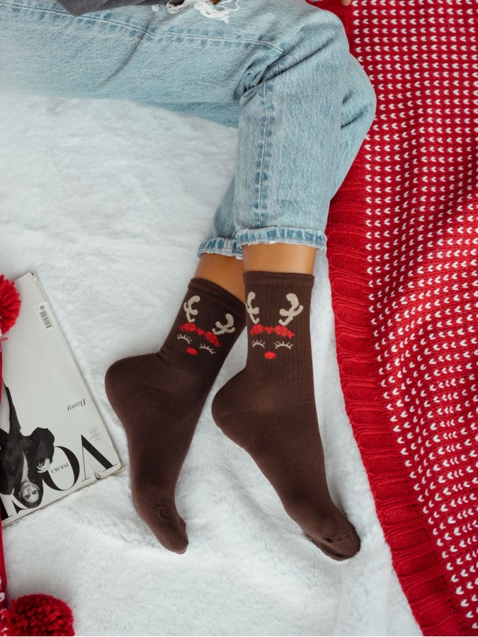 Women's Christmas Raindeer Lady pattern socks...