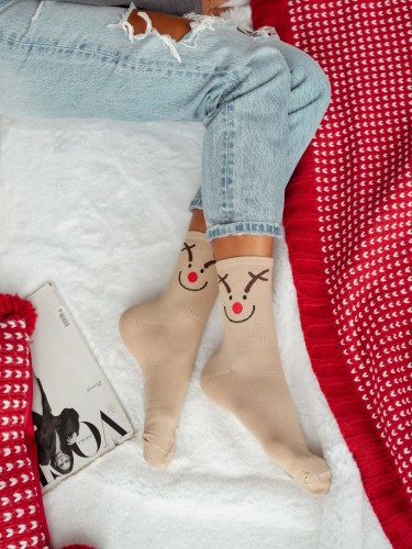 Women's Christmas socks with reindeer 1283.042