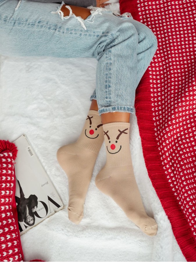 Women's Christmas socks with reindeer 1283.042