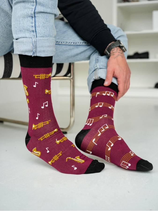Men's Trumpets & Saxophones pattern socks 0125.078