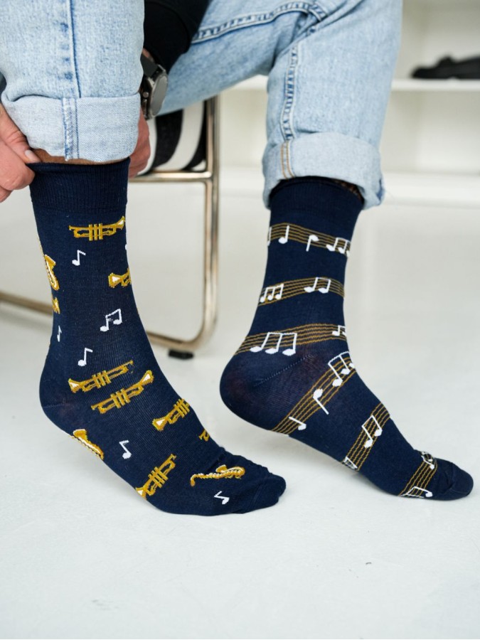 Men's Trumpets & Saxophones pattern socks 0125.078