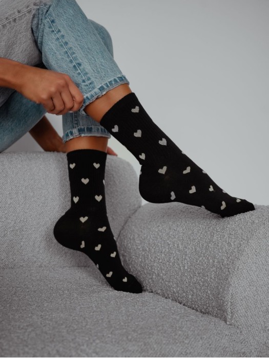 Women's Little Hearts pattern socks 0200.077
