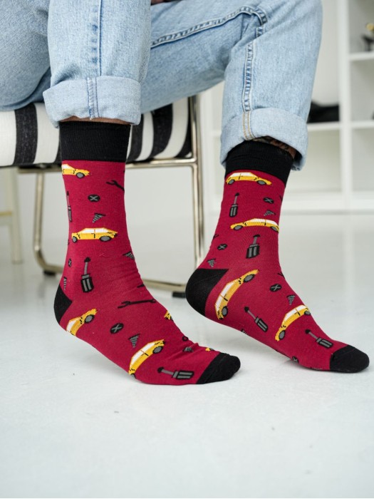 Men's Cars & Tools pattern socks 0125.129