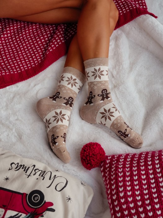 Skarpetki damskie świąteczne Ciastka 1283.040