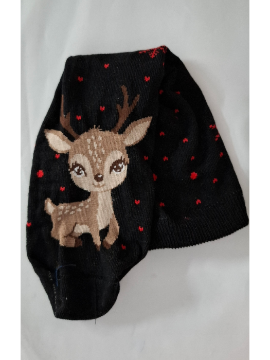 Women's Christmas Small Reindeer Lady pattern socks 1283.036