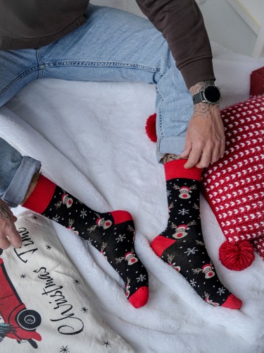 Men's Little Reindeer & Snowflakes pattern socks 1290.041
