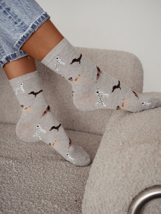 Women's Dogs pattern socks 0200.199