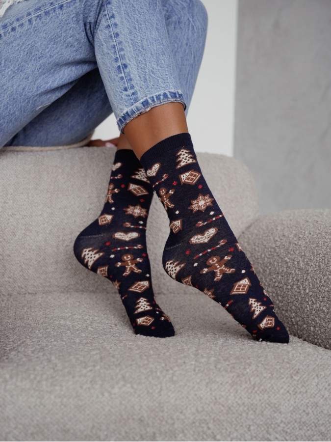 Women's Christmas Gingerbread pattern socks...