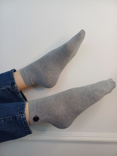 Women's cotton socks with small metal detail (Little full...