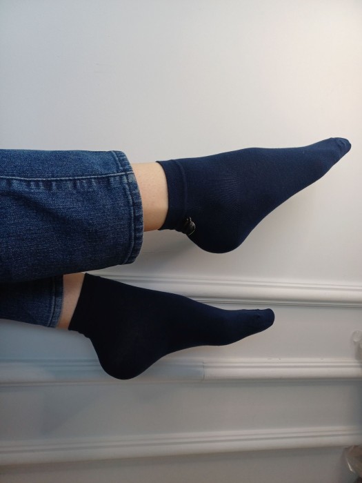 Women's cotton socks with small metal detail (Little full heart) 0996.004