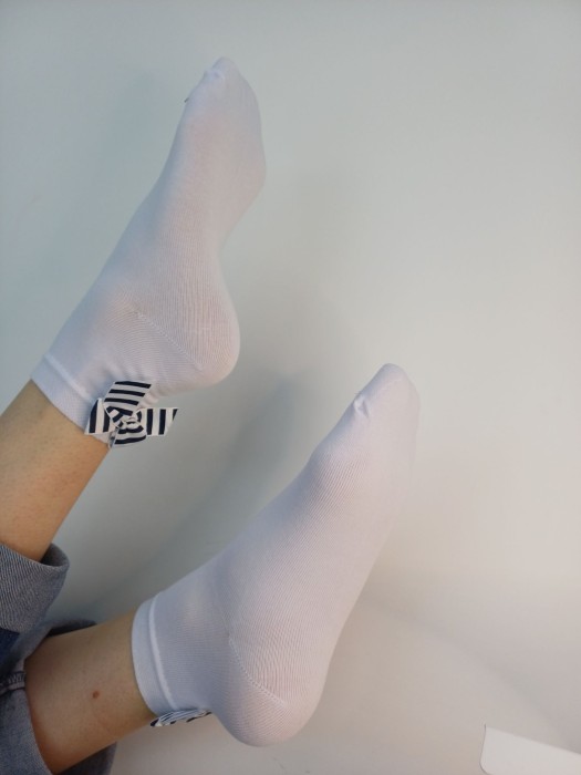 Women's cotton socks with a bow 0965