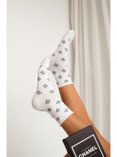 Women's bandless socks with a pattern 0200.018