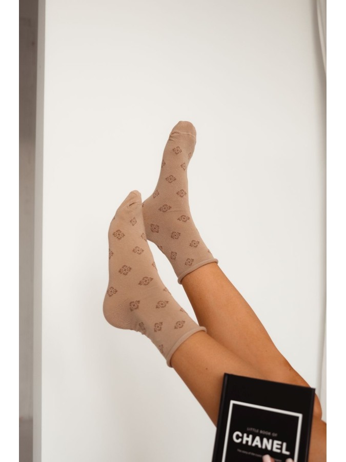 Women's bandless socks with a pattern 0200.018