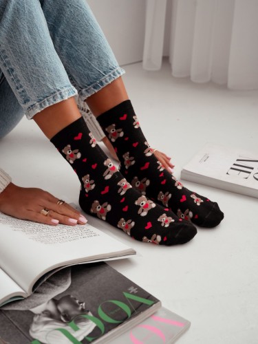 Women's Bears & Hearts pattern socks 0200.202 2
