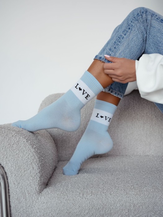 Women's 'LOVE - wide stripe' pattern socks 0200.149