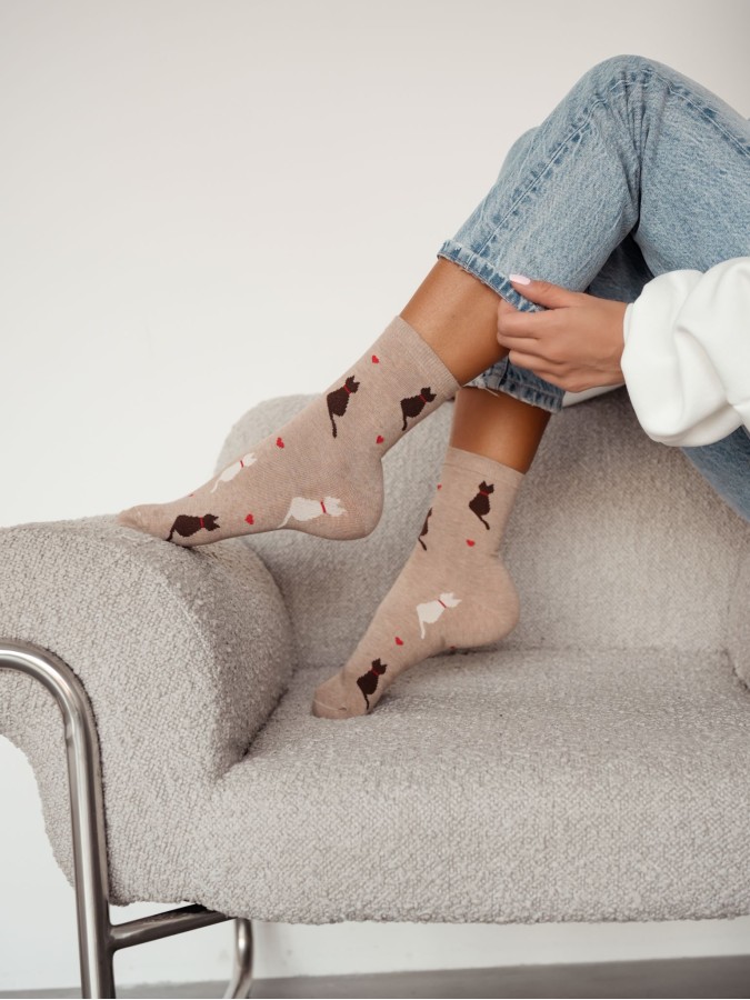 Women's socks Cats & Hearts  0200.205