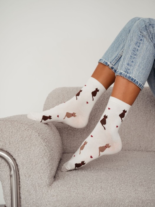 Women's socks Cats & Hearts  0200.205