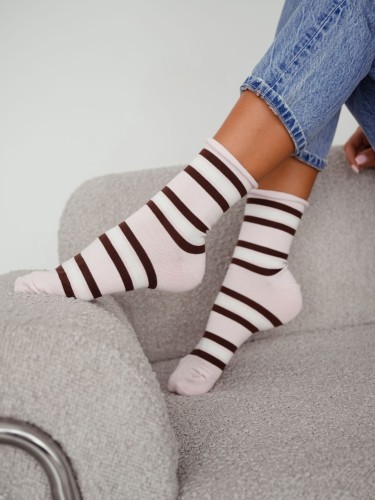 Women's Non-Pressure Stripes pattern socks 0200.206