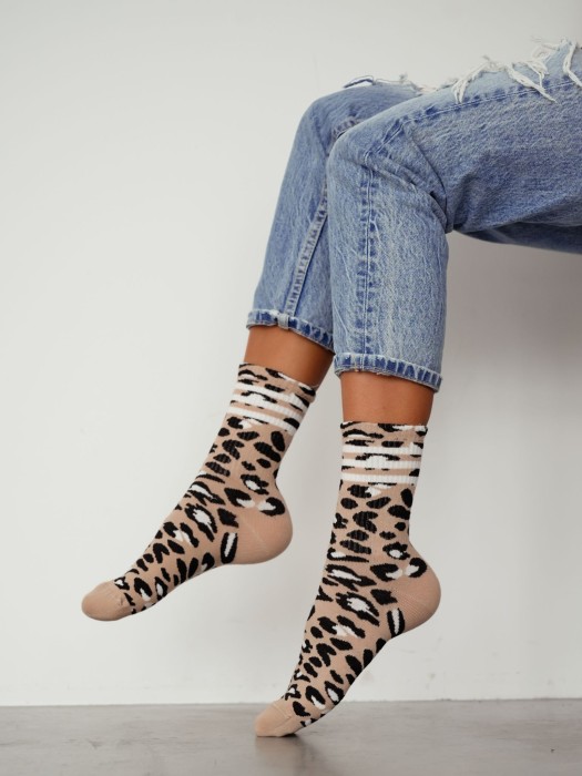 Women's Panther pattern socks 0200.207