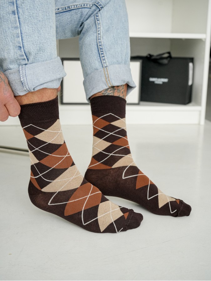 Men's Diamond pattern socks 0125.093