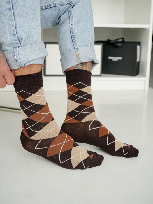 Men's Diamond pattern socks 0125.093