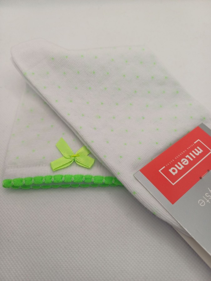 Skarpetki damskie w kropki z kokardką 0842.001