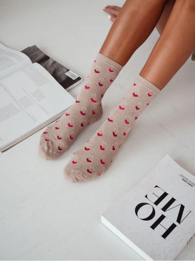 Women's Hearts & Dots pattern socks 0200.208